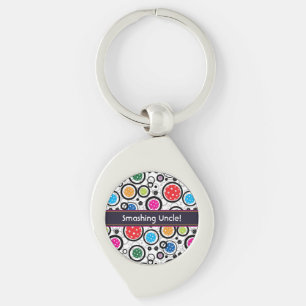 With name Pattern with Pickleballs Keychain
