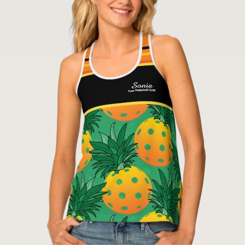 With name sweet pineapple pickleball tank top