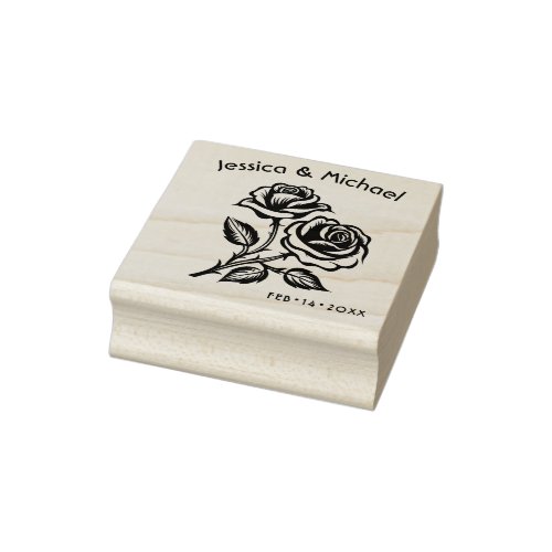 With names and date Art Nouveau Splendor Rubber Stamp