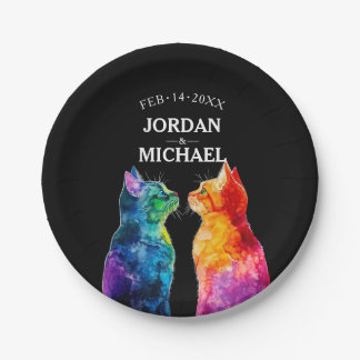 With names,Purrfectly Yours: A Rainbow Love Story Paper Plates