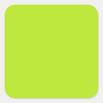With Nothing On It Except Color  Bright Neon Green Square Sticker by CricketDiane at Zazzle