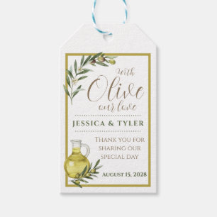 With Olive Our Love Wedding Bottle Label OL001tag