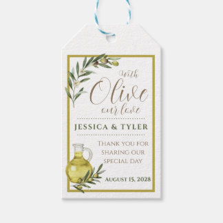 With Olive Our Love Wedding Bottle Label OL001tag