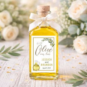 With Olive Our Love Wedding Bottle Label OL005tr