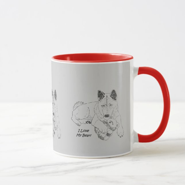 "with original drawing of dog" mug (Right)