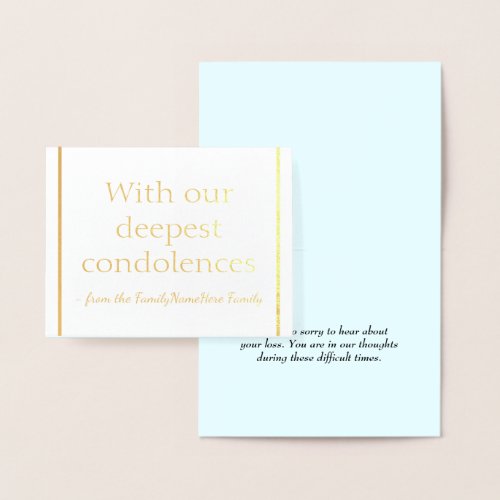 With our deepest condolences Sympathy Card