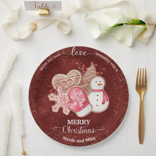 With Our Love Gingerbread Cookies Bake Goods Paper Plates