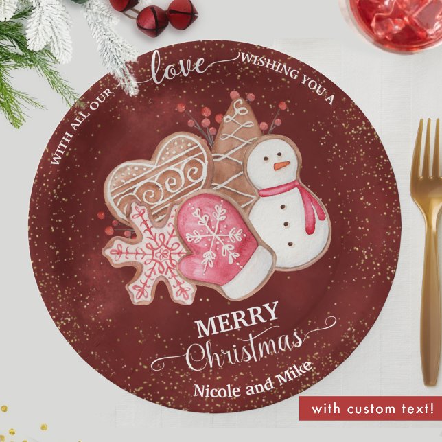 With Our Love, Gingerbread Cookies, Bake Goods Paper Plates (Creator Uploaded)