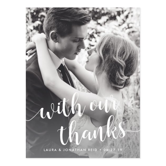 With Our Thanks | Wedding Photo Thank You Postcard