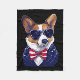 With Patriotic Usa Flag American Independence Day Fleece Blanket