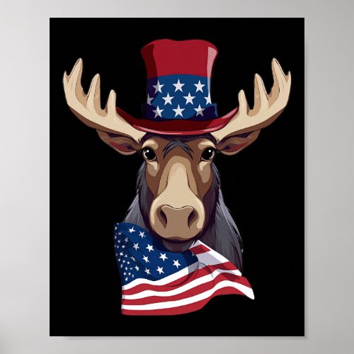 With Patriotic Usa Flag American Independence Day  Poster