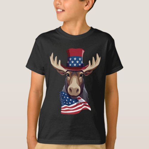 With Patriotic Usa Flag American Independence Day  T_Shirt