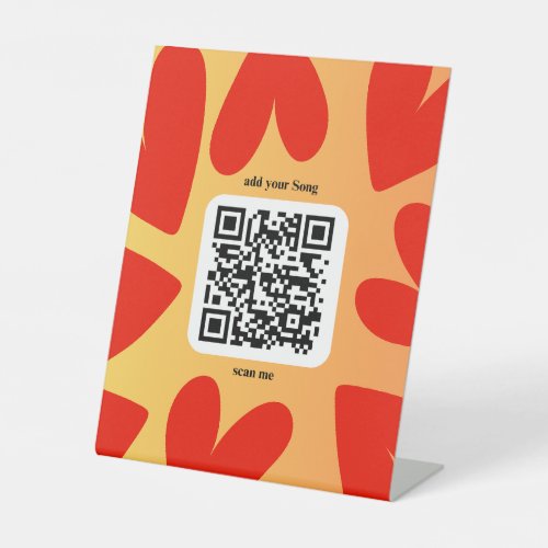 With personalized song by QR code Pedestal Sign