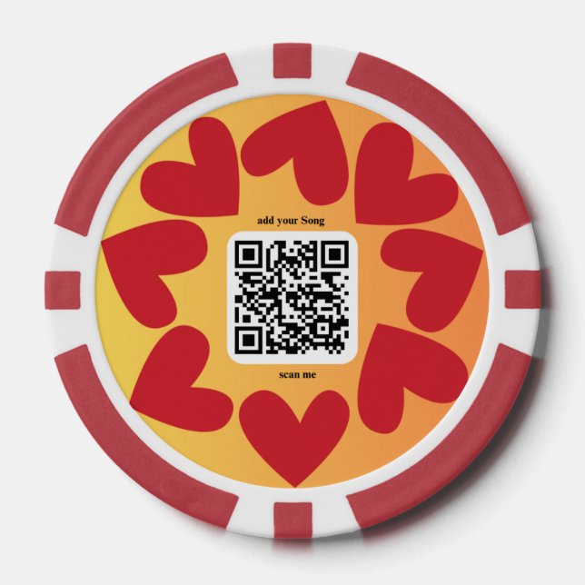 With personalized song by QR code Poker Chips (Front)