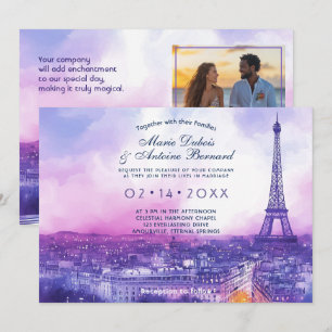 With PHOTO at back Amour Éternel à la Parisienne Invitation