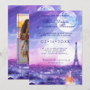 With PHOTO at back Amour Éternel à la Parisienne  Invitation