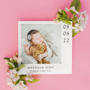 With Photo Baby Arrival Thank You Card