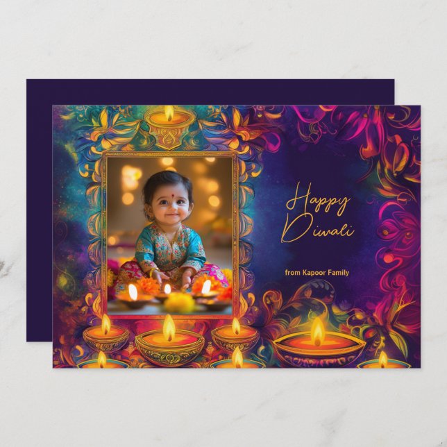 With Photo Happy Diwali  (Front/Back)
