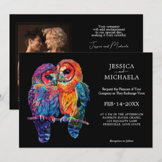 🌈 With photo LGBTQ Eternal Unity wedding Invitation