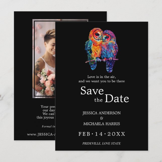 🌈 With photo LGBTQ Eternal Unity wedding  Save The Date (Front/Back)