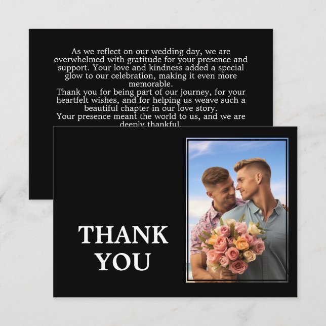 🌈 With photo LGBTQ  Eternal Unity wedding  Thank You Card (Front/Back)