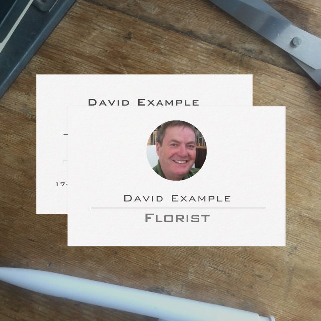 With Photo of Holder. Flower Seller or Florist Business Card (Creator Uploaded)