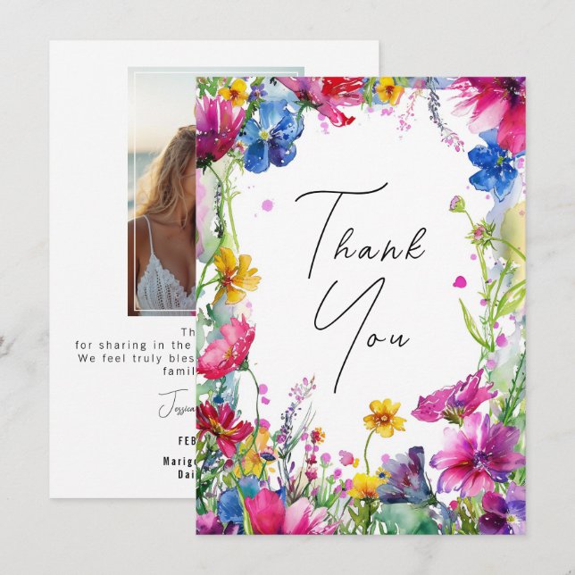 With photo Thank you Meadow Blooms Collection (Front/Back)
