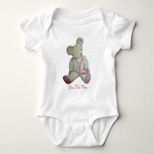 with picture of cute old teddy bear baby bodysuit