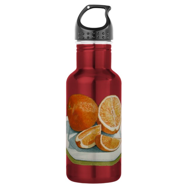  with picture of oranges  stainless steel water bottle (Front)