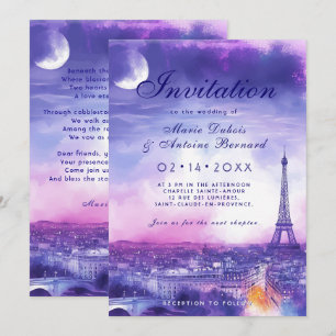 With poem Amour Éternel à la Parisienne Invitation