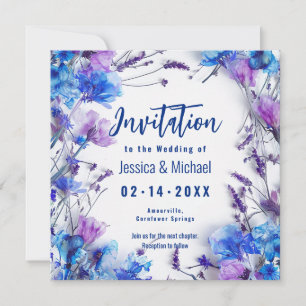 💍 With poem Cornflowers and Lavender Elegance Invitation