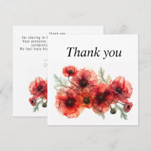 With poppies Scarlet Petal Serenade  Thank You Card