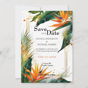 With QR code Birds of Paradise Bliss Save The Date