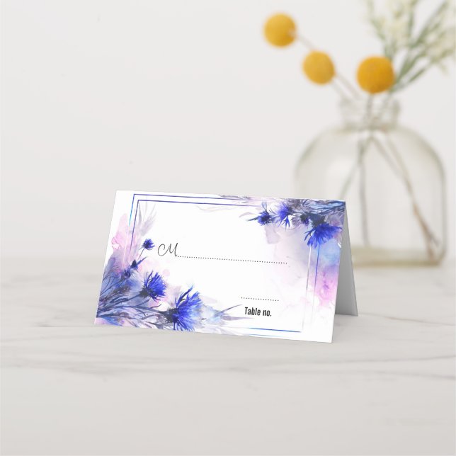 With quote at the back 💙Cornflower Reverie  Place Card (Front)