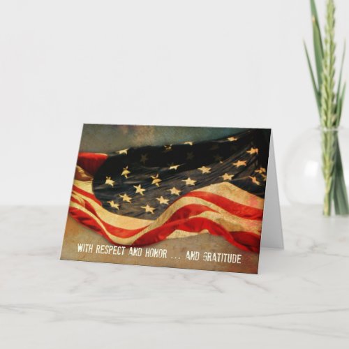 With Respect Honor  _ Thank You Veterans Day Card