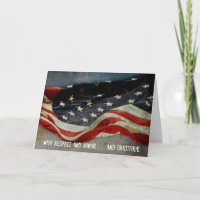 With Respect, Honor  - Thank You Veterans Day Card