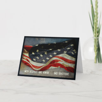 With Respect, Honor  - Thank You Veterans Day Card