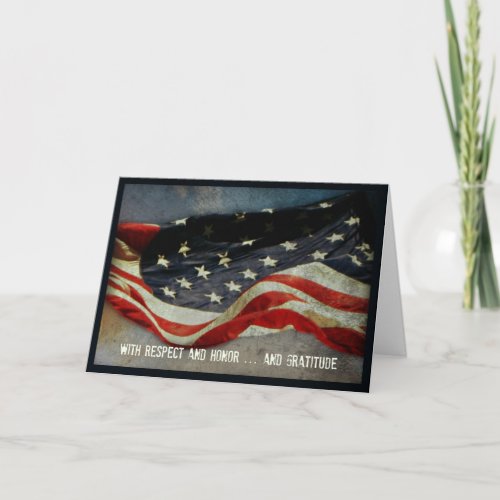 With Respect, Honor  - Thank You Veterans Day Card