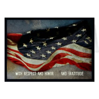 With Respect, Honor - Thank You Veterans Day Card