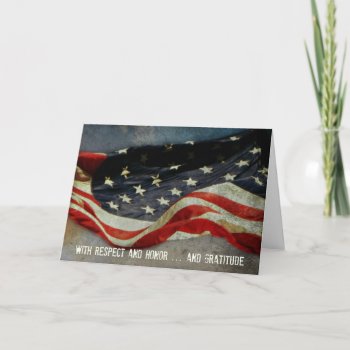 With Rspect  Honor - Thank You Veterans Day Card by ForEverProud at Zazzle