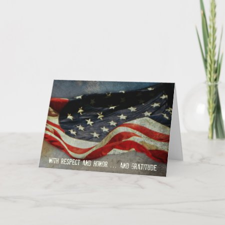 With Rspect, Honor - Thank You Veterans Day Card