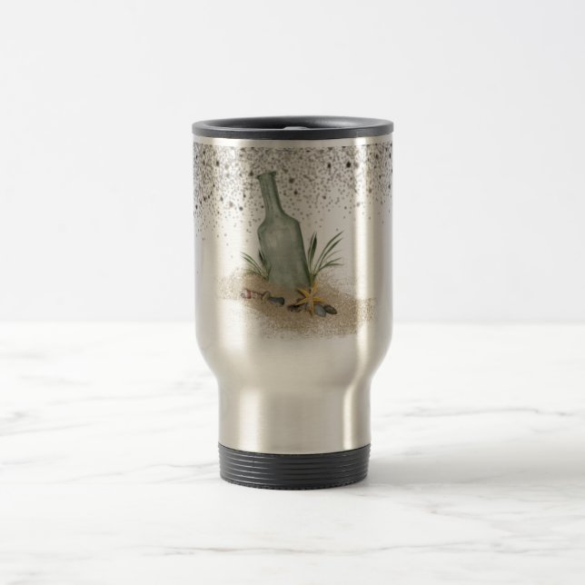 With sand glass bottle travel mug (Center)