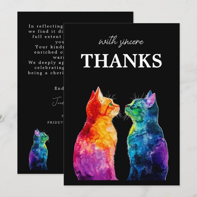 With Sincere Thanks  Purrfectly Yours: Purrfectly  Thank You Card (Front/Back)