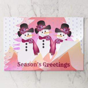 With Snowman Paper Placemat