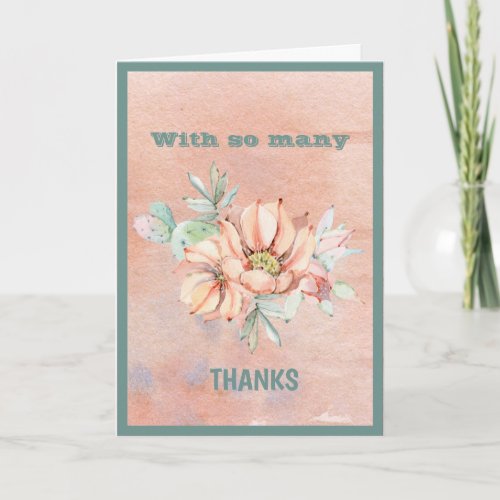 With So Many Thanks Watercolor Cactus Card