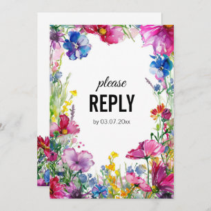 💍 With song request Meadow Blooms RSVP card