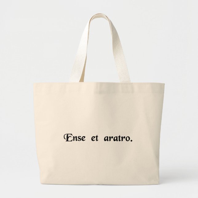 With sword and plow. large tote bag (Front)