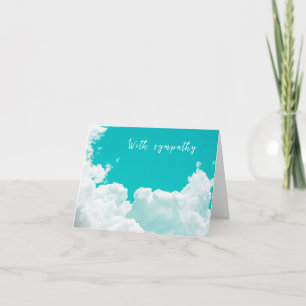 With Sympathy Blue Turquoise Sky Clouds Thank You Card