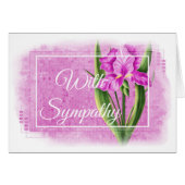 With Sympathy Card - Pink Iris d1 (Front Horizontal)