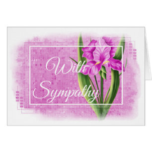 With Sympathy Card - Pink Iris d1